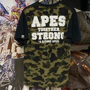 A Bathing Ape Green Camo Bape T-Shirt Size Fits Medium